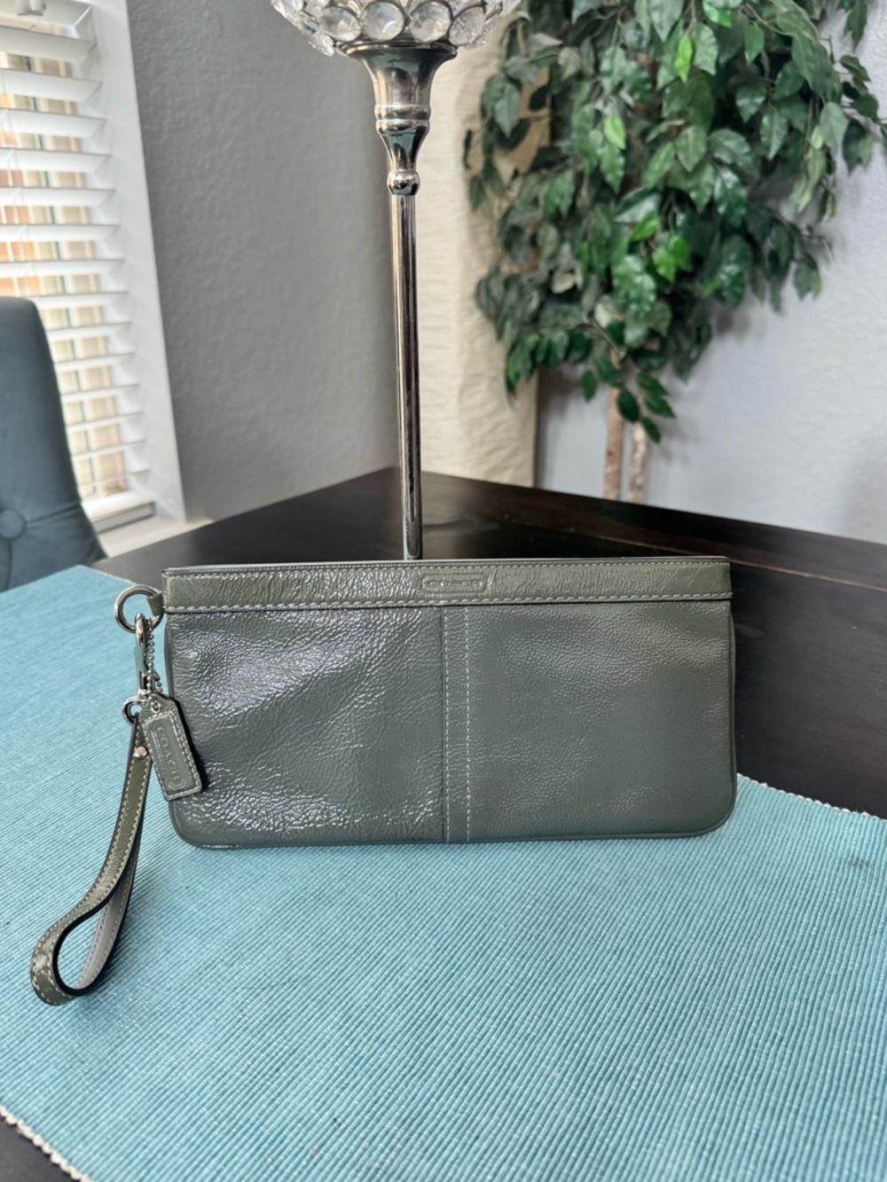 Coach Leather Wristlet - Picture 1 of 8